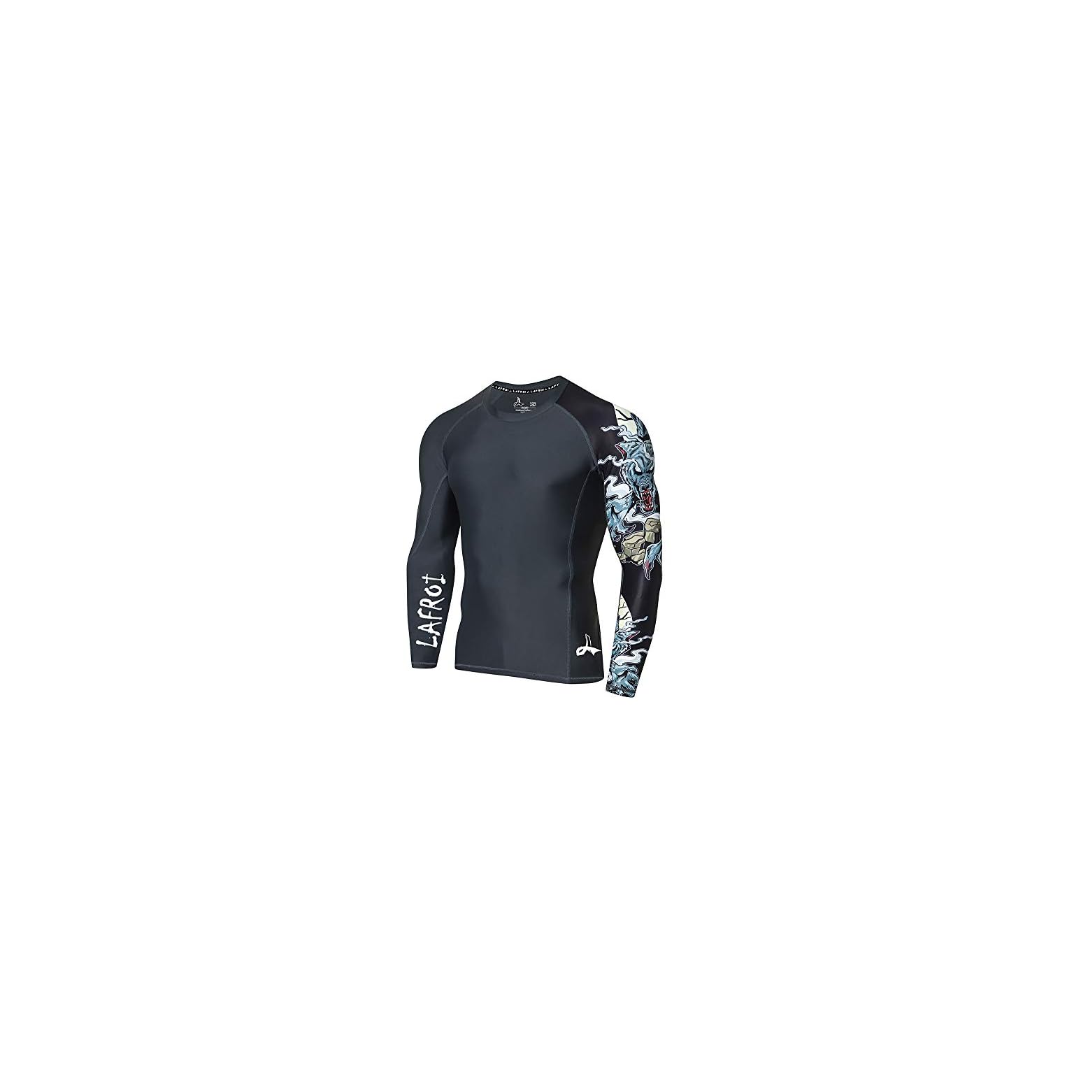 LAFROI Chemise De Compression à Manches Longues UPF 50 Rashguard-CLY08 Pour Homm
