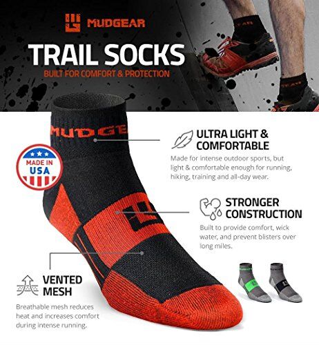 MudGear Quarter Length Trail Running Socks Men and Women